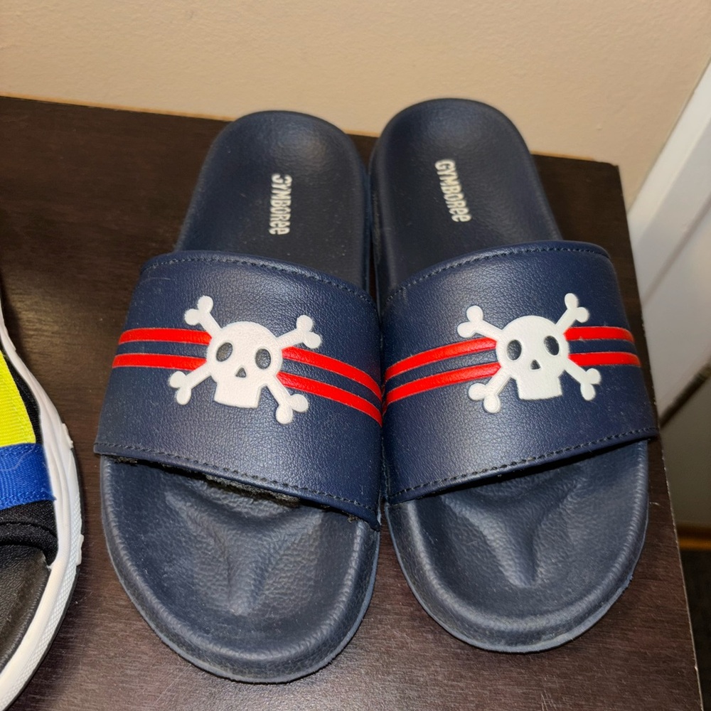 Boys Gymboree Blue and Red Sandals with Skull Design